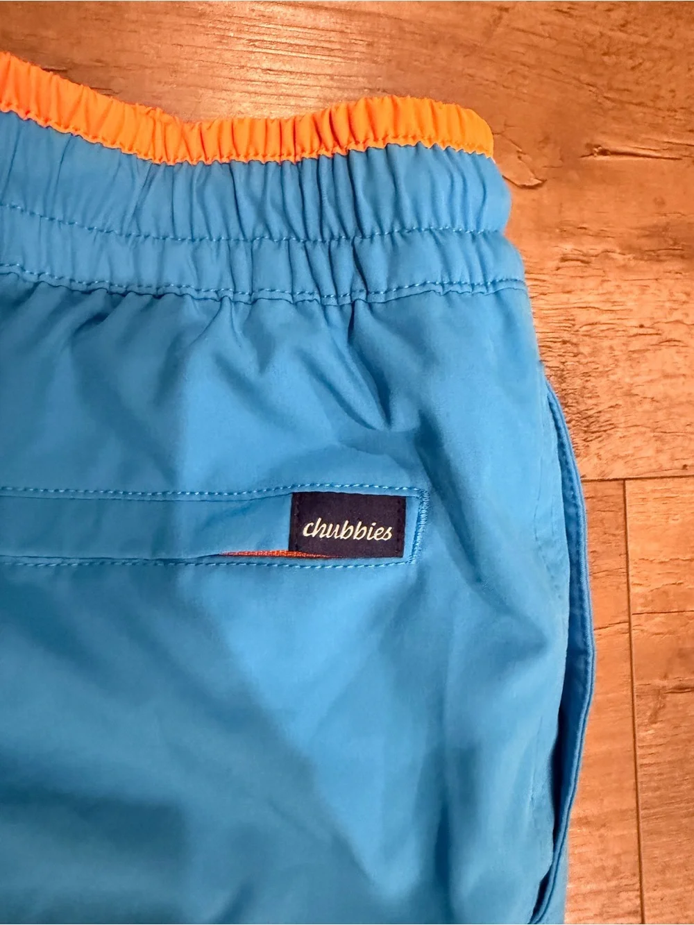 Chubbies Men’s XS 5.5” Swim Trunks Blue Orange Lined Drawstring Shorts
